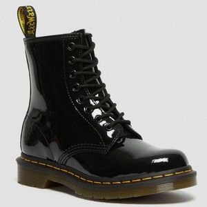 Dr. Martens Black Patent Leather Combat Boots
